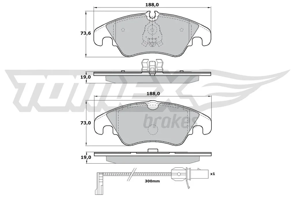 TX 17-13 TOMEX Brakes Комплект тормозных колодок, дисковый тормоз (фото 1)