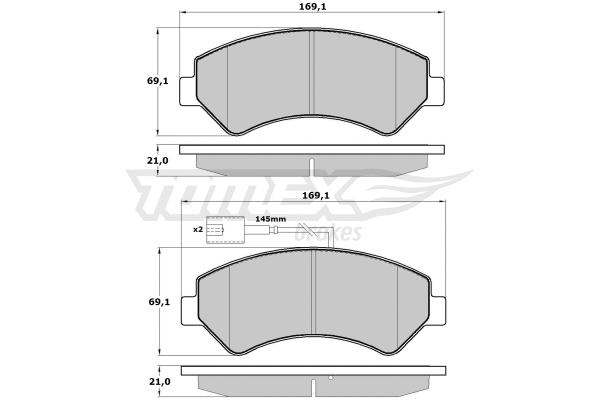 TX 17-19 TOMEX Brakes Комплект тормозных колодок, дисковый тормоз (фото 2)