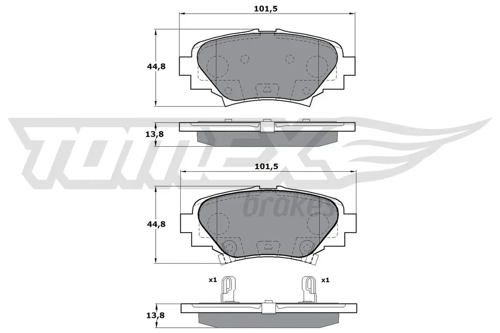 TX 17-24 TOMEX Brakes Комплект тормозных колодок, дисковый тормоз (фото 1)