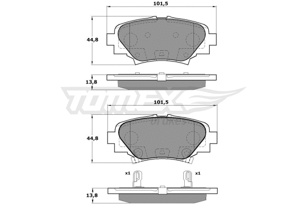 TX 17-24 TOMEX Brakes Комплект тормозных колодок, дисковый тормоз (фото 2)