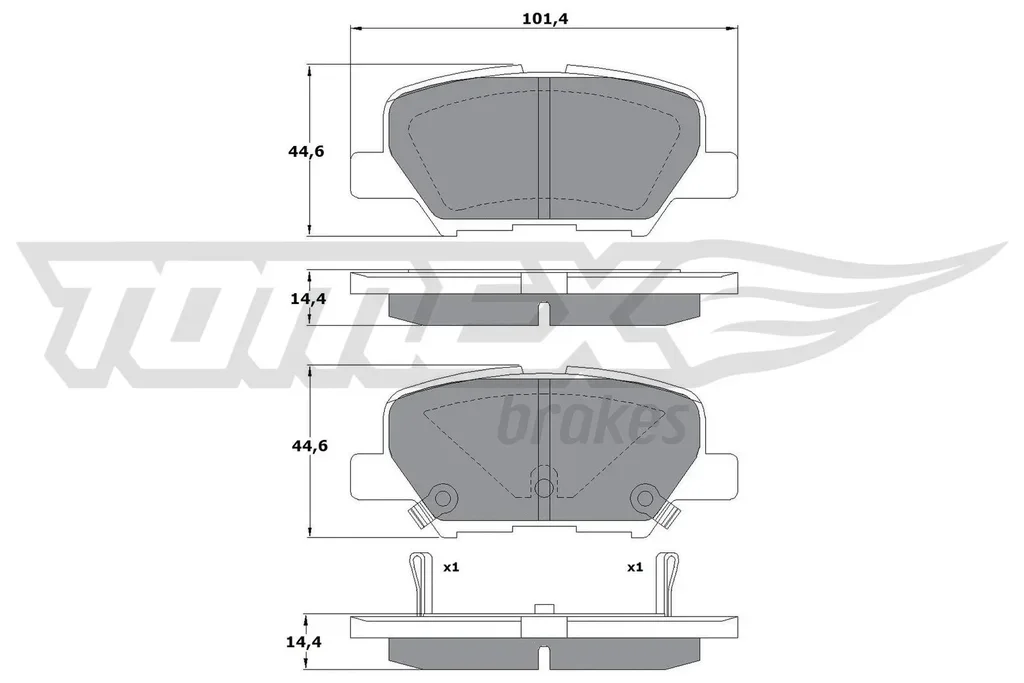 TX 17-30 TOMEX Brakes Комплект тормозных колодок, дисковый тормоз (фото 1)