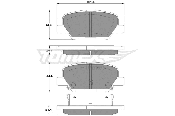 TX 17-30 TOMEX Brakes Комплект тормозных колодок, дисковый тормоз (фото 2)