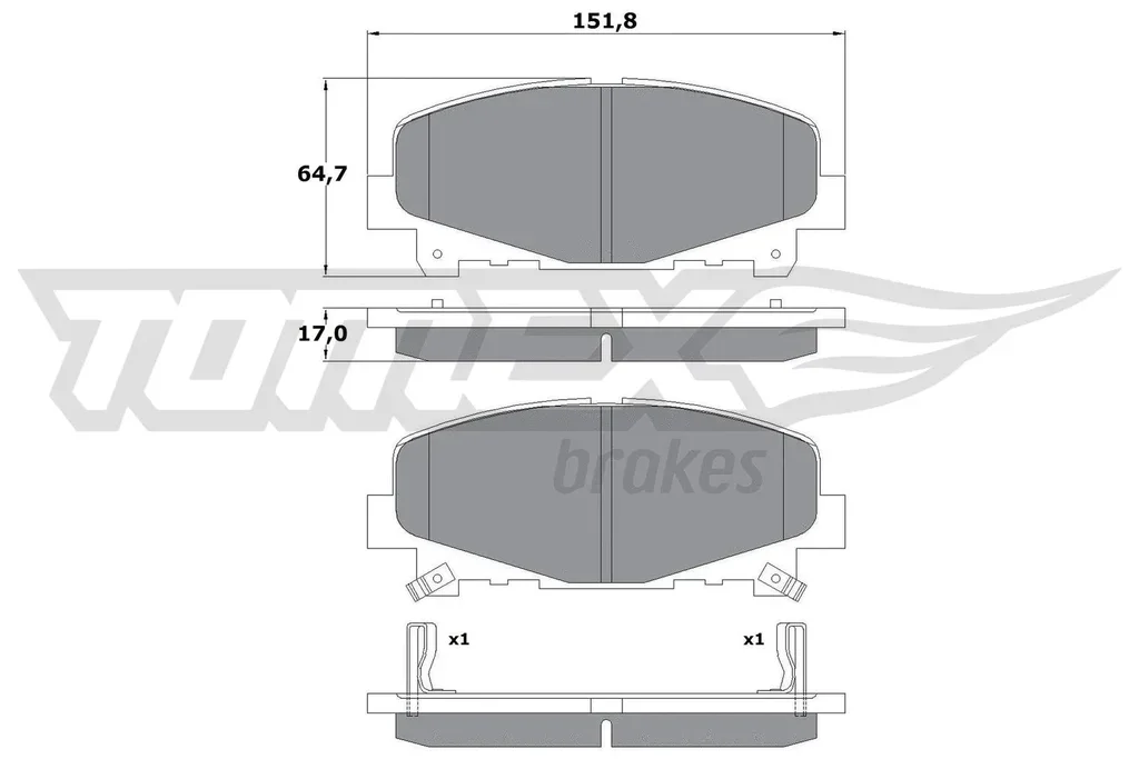 TX 17-52 TOMEX Brakes Комплект тормозных колодок, дисковый тормоз (фото 1)