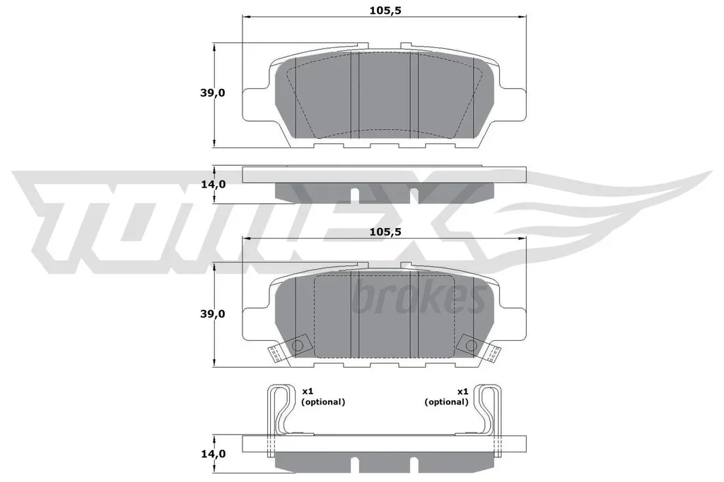 TX 17-57 TOMEX Brakes Комплект тормозных колодок, дисковый тормоз (фото 1)