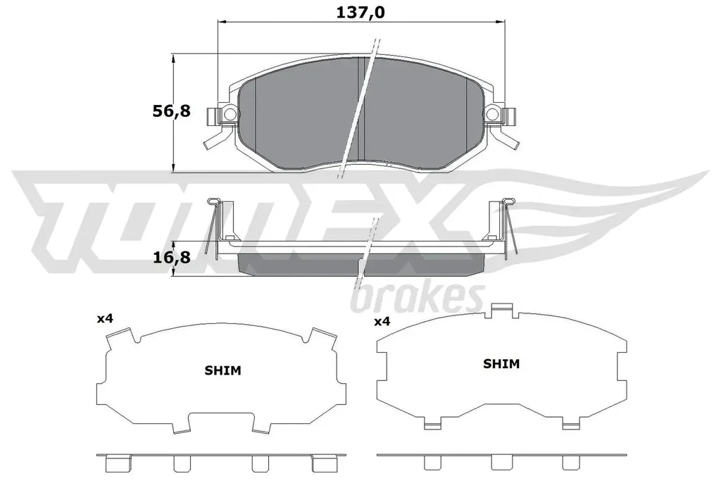 TX 17-65 TOMEX Brakes Комплект тормозных колодок, дисковый тормоз (фото 1)