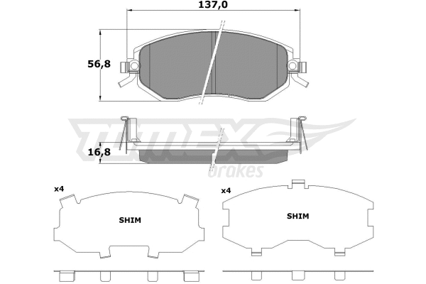 TX 17-65 TOMEX Brakes Комплект тормозных колодок, дисковый тормоз (фото 2)