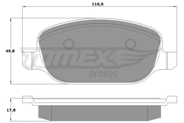 TX 17-70 TOMEX Brakes Комплект тормозных колодок, дисковый тормоз (фото 2)