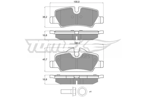 TX 17-83 TOMEX Brakes Комплект тормозных колодок, дисковый тормоз (фото 1)