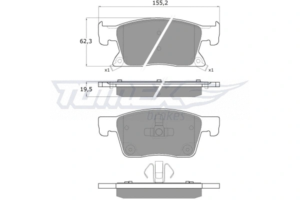 TX 17-87 TOMEX Brakes Комплект тормозных колодок, дисковый тормоз (фото 1)