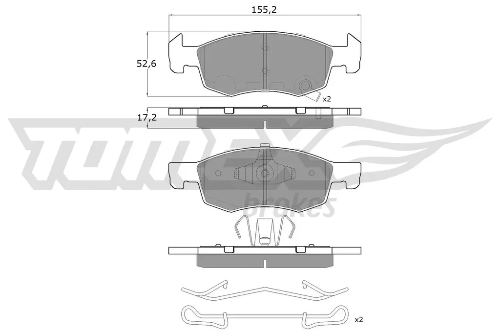 TX 17-92 TOMEX Brakes Комплект тормозных колодок, дисковый тормоз (фото 1)