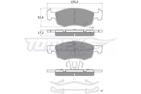 TX 17-92 TOMEX Brakes Комплект тормозных колодок, дисковый тормоз (фото 1)