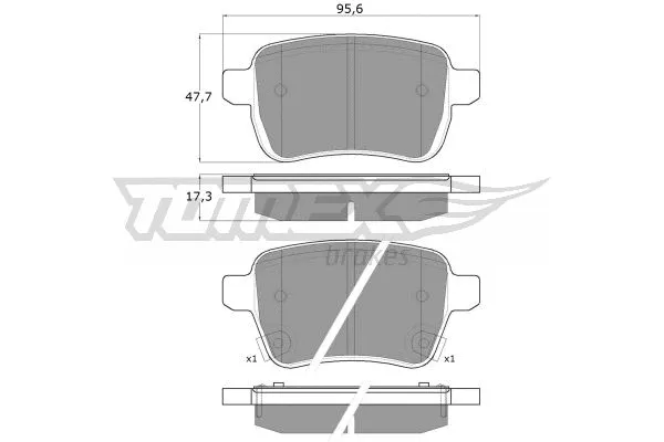 TX 17-94 TOMEX Brakes Комплект тормозных колодок, дисковый тормоз (фото 1)