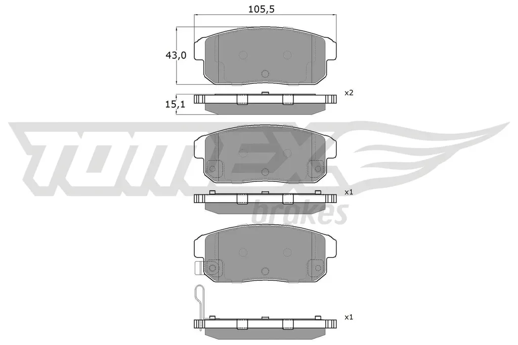 TX 17-97 TOMEX Brakes Комплект тормозных колодок, дисковый тормоз (фото 1)