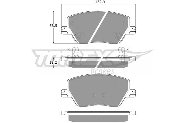 TX 18-09 TOMEX Brakes Комплект тормозных колодок, дисковый тормоз (фото 1)