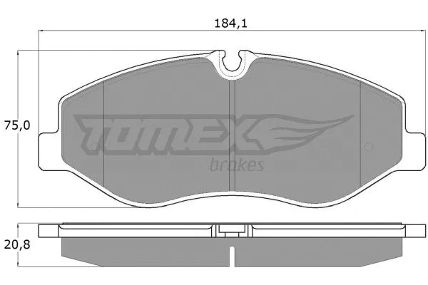 TX 18-12 TOMEX Brakes Комплект тормозных колодок, дисковый тормоз (фото 2)