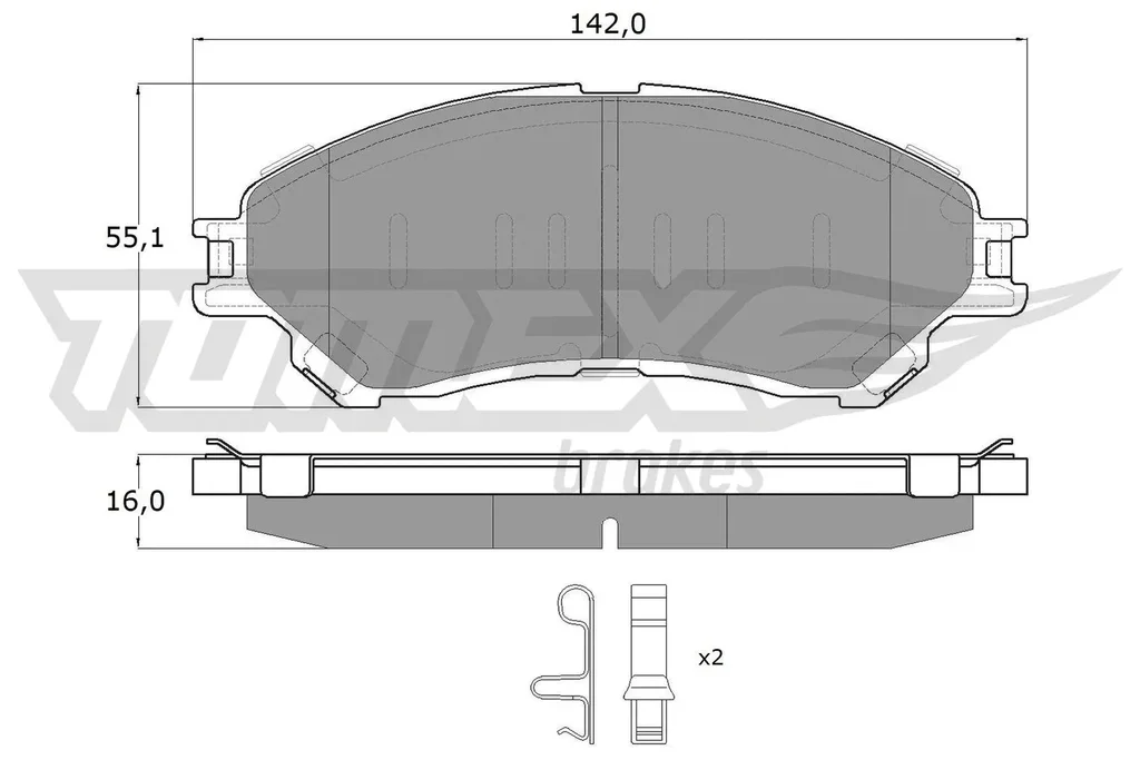 TX 18-13 TOMEX Brakes Комплект тормозных колодок, дисковый тормоз (фото 1)