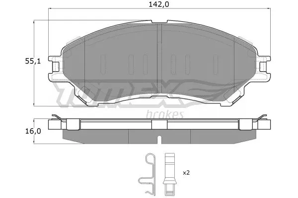 TX 18-13 TOMEX Brakes Комплект тормозных колодок, дисковый тормоз (фото 2)