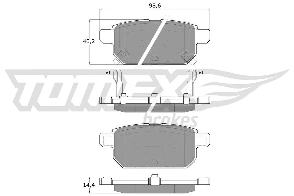TX 18-14 TOMEX Brakes Комплект тормозных колодок, дисковый тормоз (фото 1)