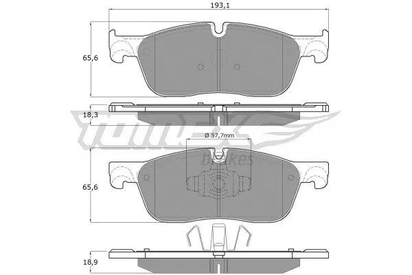 TX 18-151 TOMEX Brakes Комплект тормозных колодок, дисковый тормоз (фото 2)