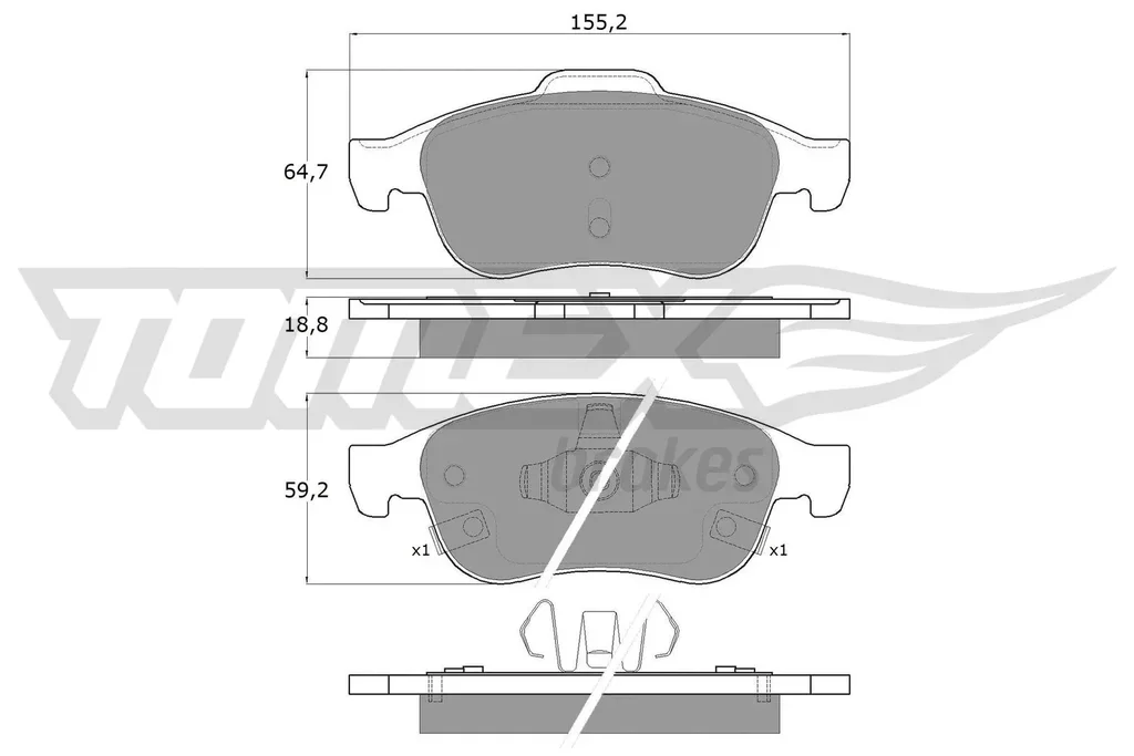 TX 18-18 TOMEX Brakes Комплект тормозных колодок, дисковый тормоз (фото 1)