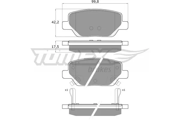 TX 18-20 TOMEX Brakes Комплект тормозных колодок, дисковый тормоз (фото 2)
