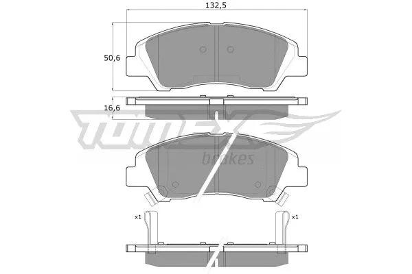 TX 18-29 TOMEX Brakes Комплект тормозных колодок, дисковый тормоз (фото 2)