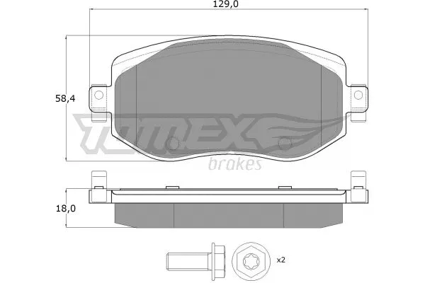 TX 18-33 TOMEX Brakes Комплект тормозных колодок, дисковый тормоз (фото 2)