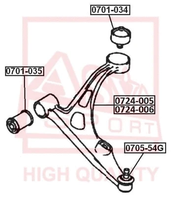 0705-54G ASVA ремонтный комплект, несущие / направляющие шарниры (фото 1)
