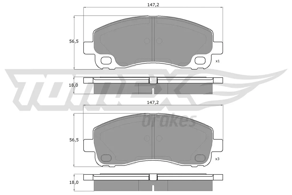 TX 18-42 TOMEX Brakes Комплект тормозных колодок, дисковый тормоз (фото 1)