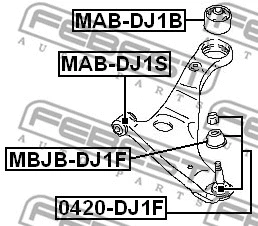 MBJB-DJ1F FEBEST ремонтный комплект, несущие / направляющие шарниры (фото 1)