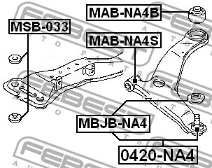 MBJB-NA4 FEBEST ремонтный комплект, несущие / направляющие шарниры (фото 2)