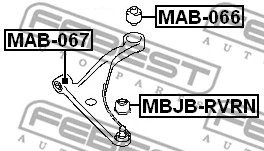MBJB-RVRN FEBEST ремонтный комплект, несущие / направляющие шарниры (фото 2)