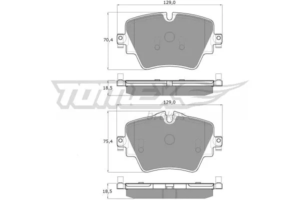 TX 18-43 TOMEX Brakes Комплект тормозных колодок, дисковый тормоз (фото 2)