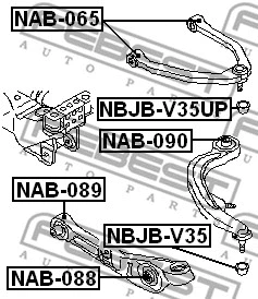 NBJB-V35UP FEBEST ремонтный комплект, несущие / направляющие шарниры (фото 2)