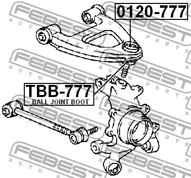 TBB-777 FEBEST ремонтный комплект, несущие / направляющие шарниры (фото 2)
