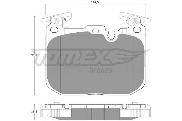 TX 18-48 TOMEX Brakes Комплект тормозных колодок, дисковый тормоз (фото 2)