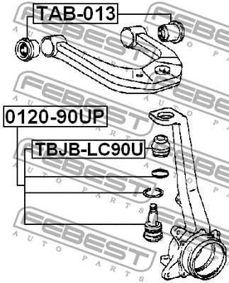 TBJB-LC90U FEBEST ремонтный комплект, несущие / направляющие шарниры (фото 2)