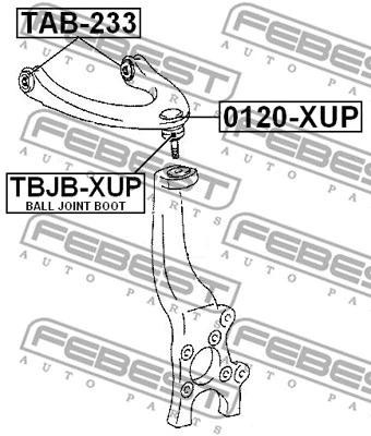TBJB-XUP FEBEST ремонтный комплект, несущие / направляющие шарниры (фото 2)