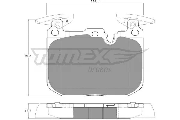 TX 18-49 TOMEX Brakes Комплект тормозных колодок, дисковый тормоз (фото 2)