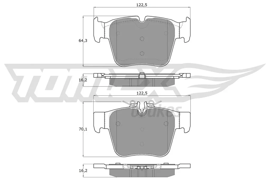 TX 18-54 TOMEX Brakes Комплект тормозных колодок, дисковый тормоз (фото 1)