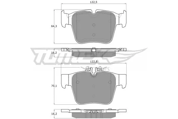 TX 18-54 TOMEX Brakes Комплект тормозных колодок, дисковый тормоз (фото 2)