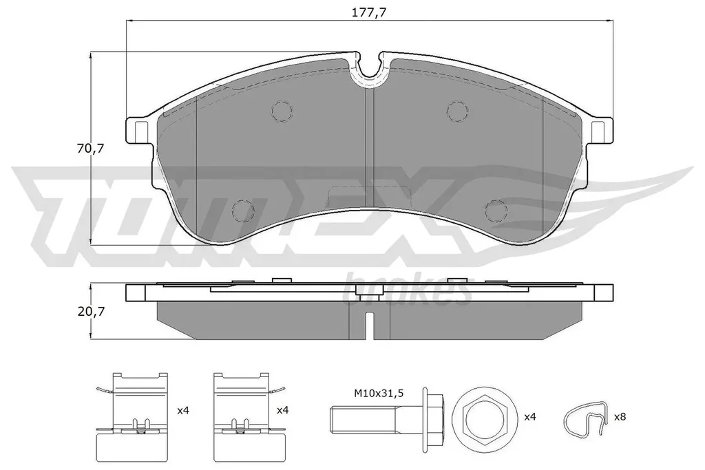 TX 18-59 TOMEX Brakes Комплект тормозных колодок, дисковый тормоз (фото 1)