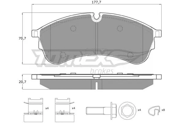 TX 18-59 TOMEX Brakes Комплект тормозных колодок, дисковый тормоз (фото 2)