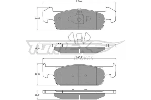 TX 18-62 TOMEX Brakes Комплект тормозных колодок, дисковый тормоз (фото 2)