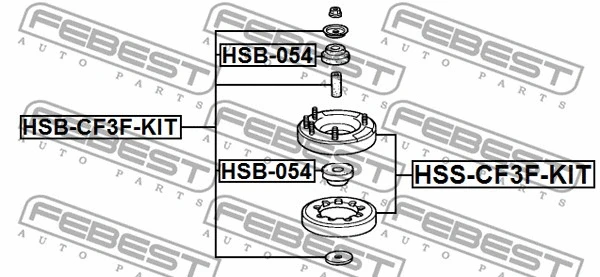 HSB-CF3F-KIT FEBEST Монтажный комплект, амортизатор (фото 2)