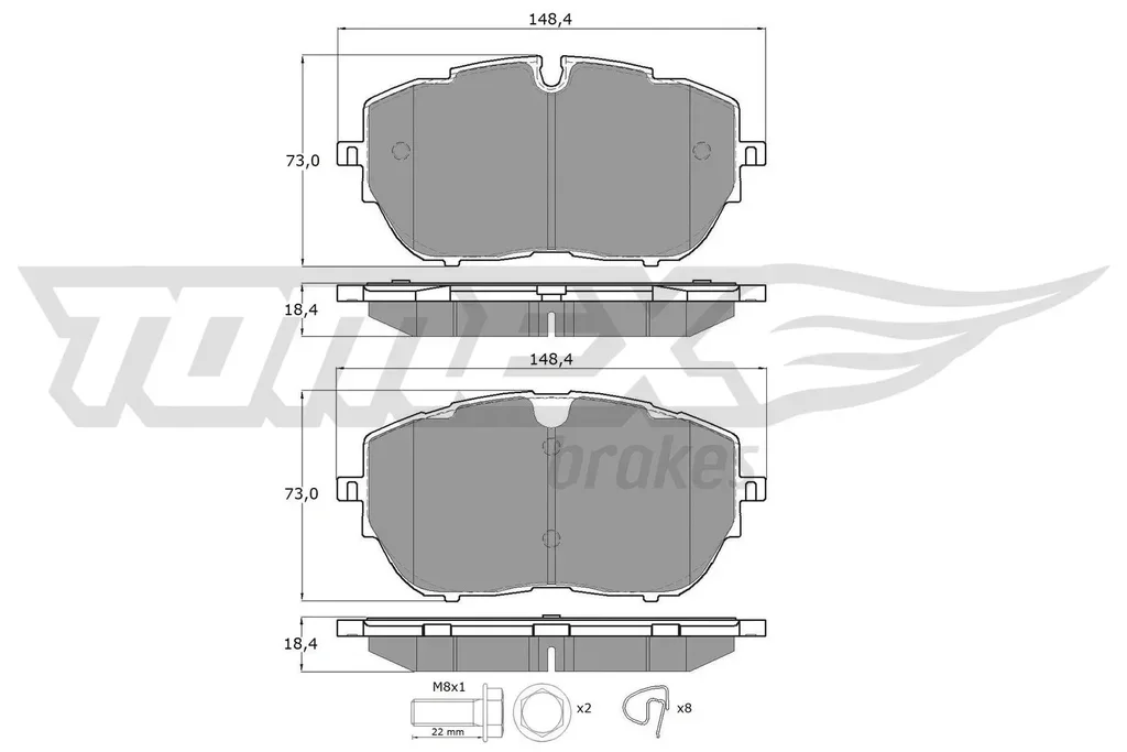 TX 18-65 TOMEX Brakes Комплект тормозных колодок, дисковый тормоз (фото 1)