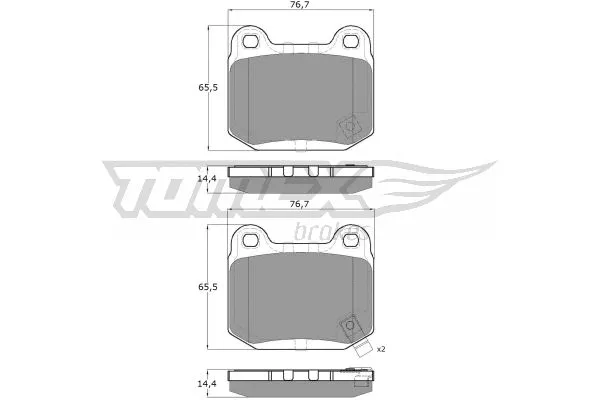 TX 18-72 TOMEX Brakes Комплект тормозных колодок, дисковый тормоз (фото 2)