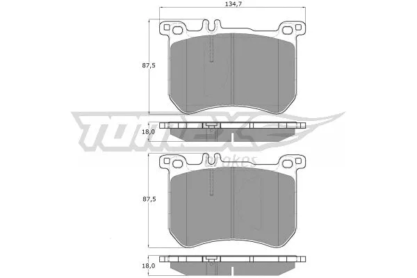 TX 18-77 TOMEX Brakes Комплект тормозных колодок, дисковый тормоз (фото 2)