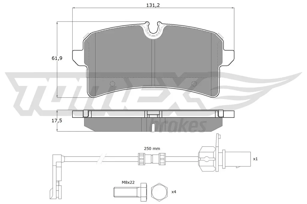 TX 18-88 TOMEX Brakes Комплект тормозных колодок, дисковый тормоз (фото 1)