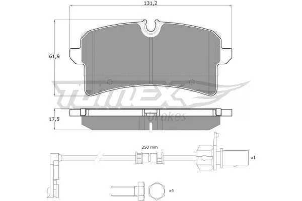 TX 18-88 TOMEX Brakes Комплект тормозных колодок, дисковый тормоз (фото 2)